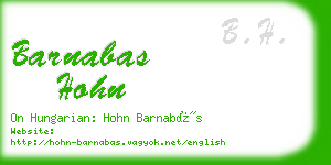 barnabas hohn business card